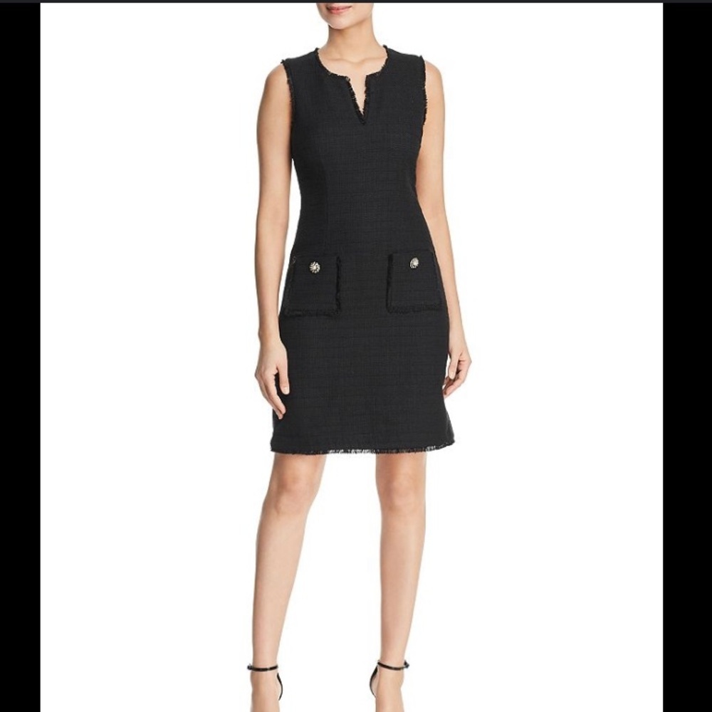 KARL LAGERFELD PARIS black and white tweed dress
